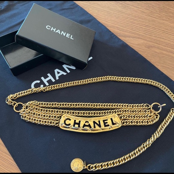 Vintage Chanel Logo Chain Belt 85cm - Picture 2 of 7